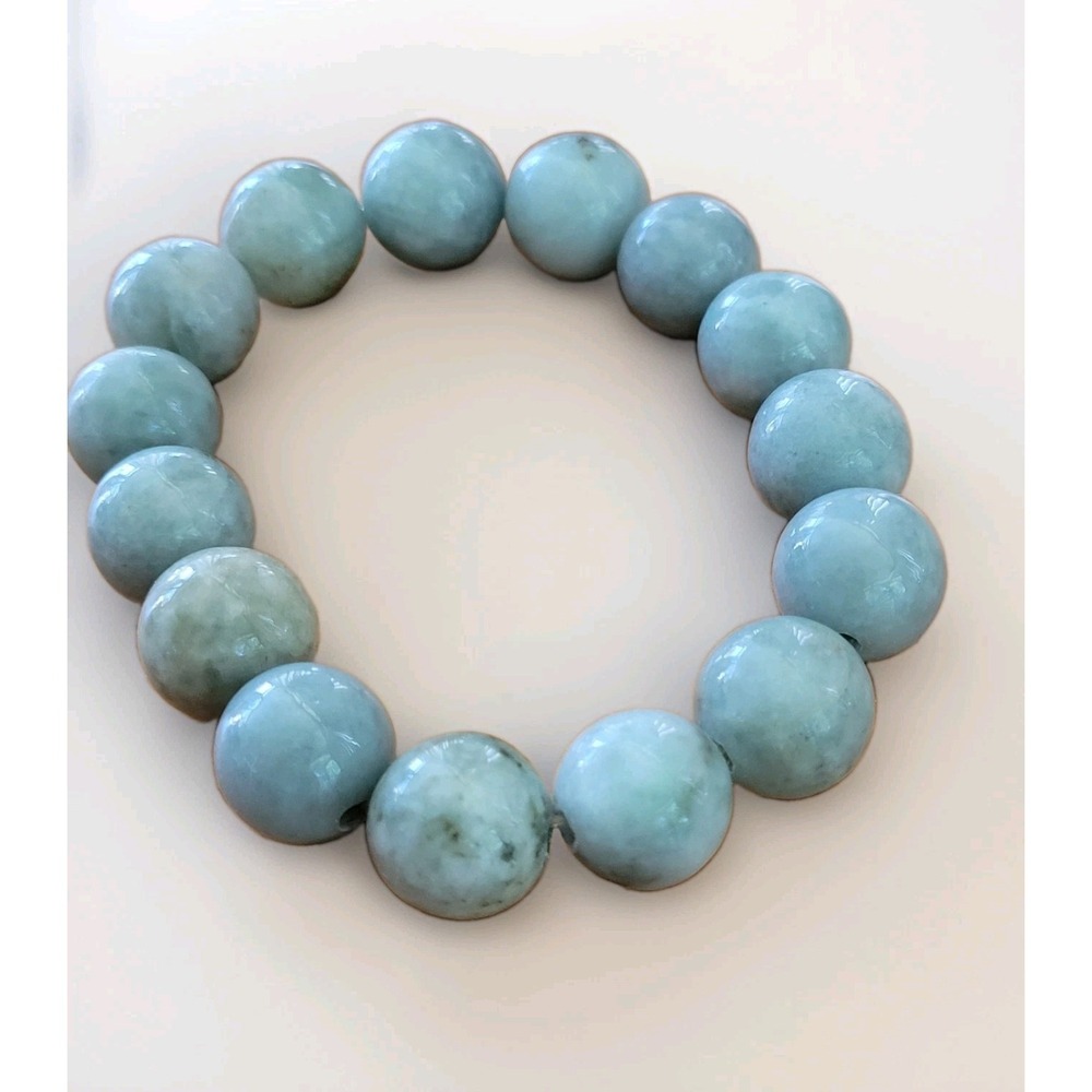 Genuine Grade A Jadeite Jade Bracelet Floating Flower 13mm 63g Natural